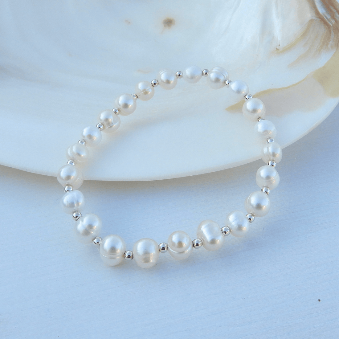 Parel armband stretch 6mm - Gloria Maris Giethoorn