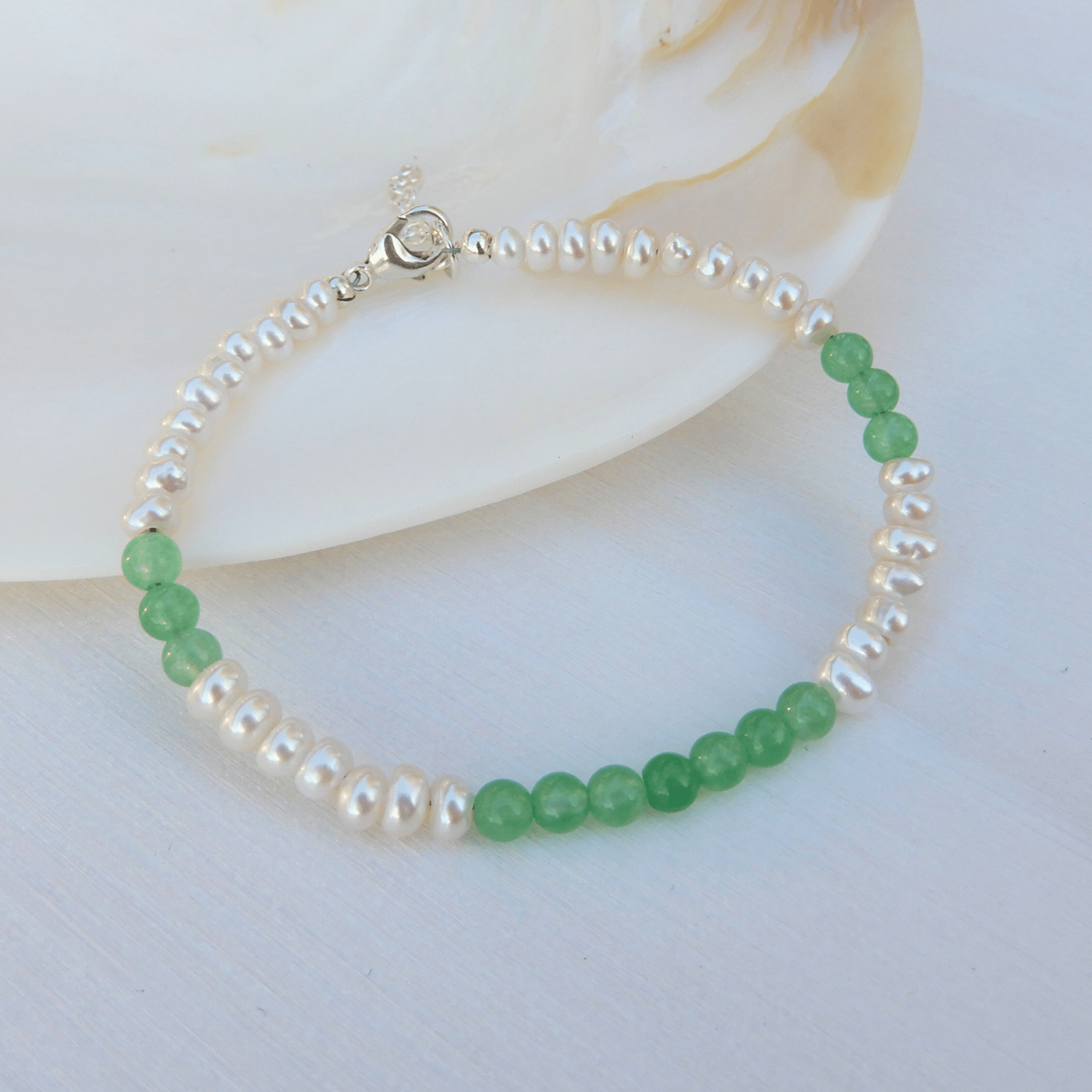 Parel/Aventurijn armband 4mm - Gloria Maris Giethoorn