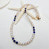 Zoetwater Parel met facet Lapis Lazuli collier, 14 karaat gold filled