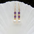 Parel Amethist facet oorhangers, gold filled 14 karaat
