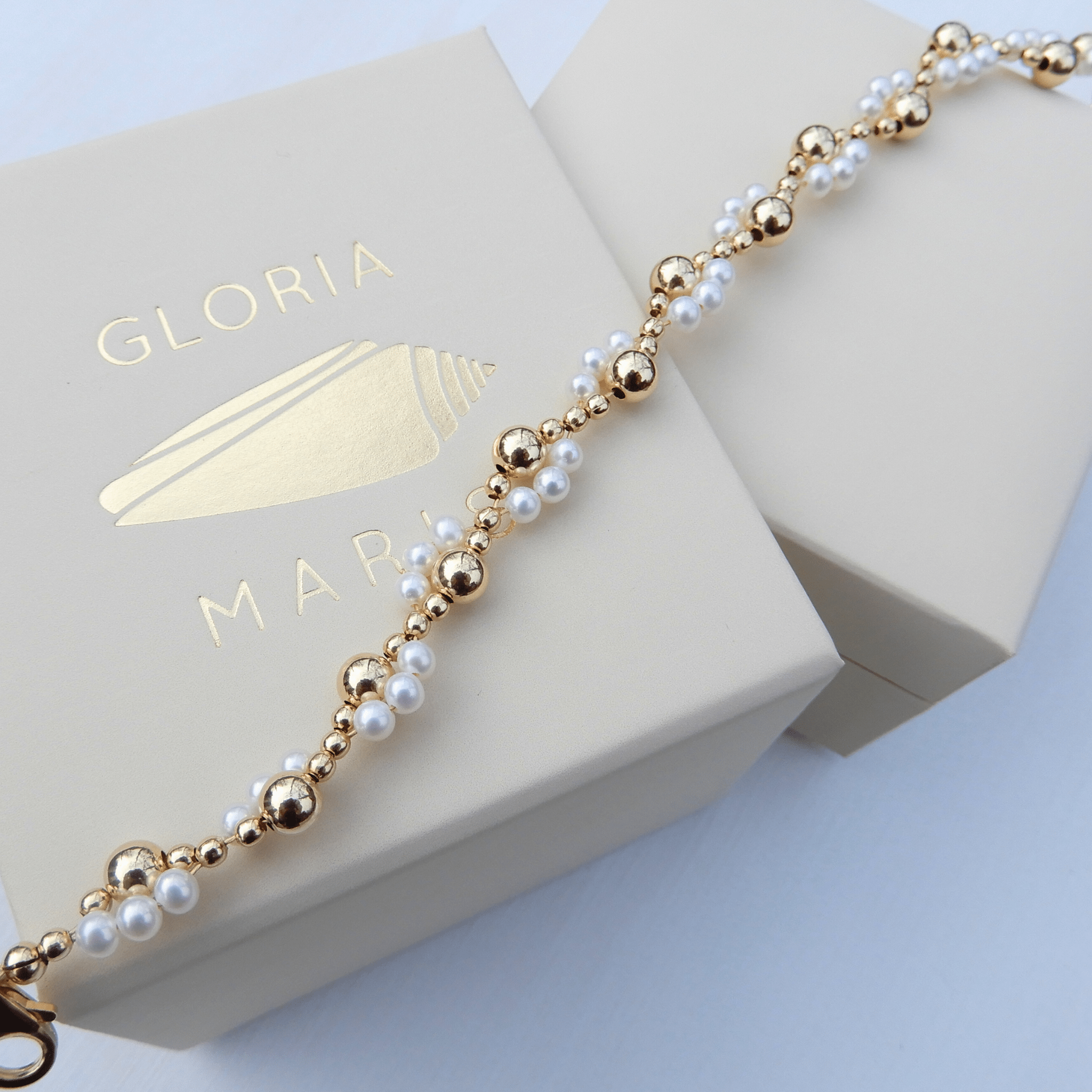 Flower armband 3 - 3,5mm gold filled - Gloria Maris Giethoorn