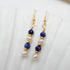 Parel Lapis Lazuli facet oorhangers, gold filled 14 karaat