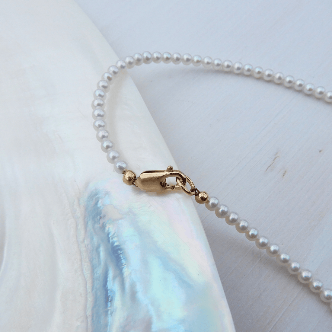 Parel collier 3 - 3,5mm rond gold filled - Gloria Maris Giethoorn