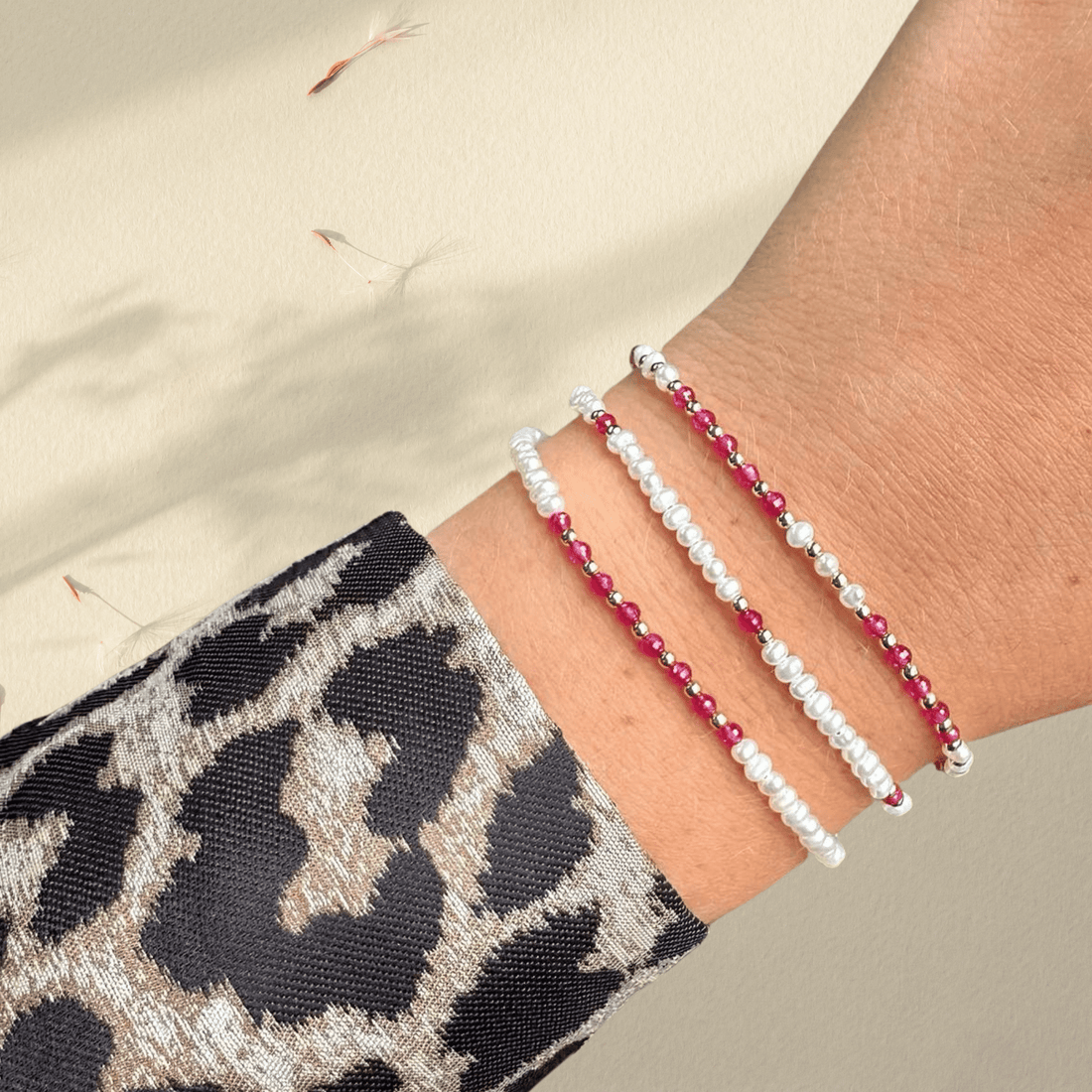 Parel/Rubeliet armband 3mm - Gloria Maris Giethoorn