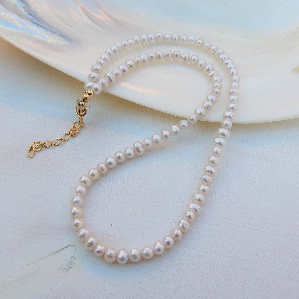 Zoetwater parel collier 4-4,5mm