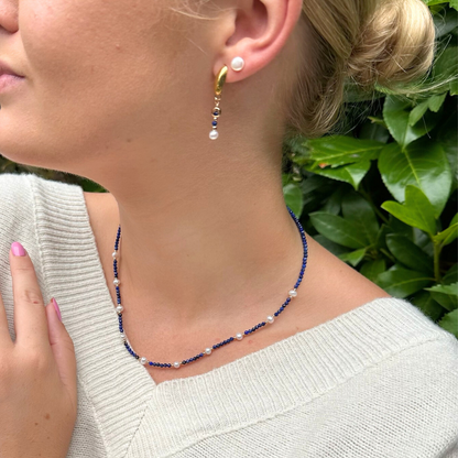 Lapis Lazuli/Parel collier 4,5mm