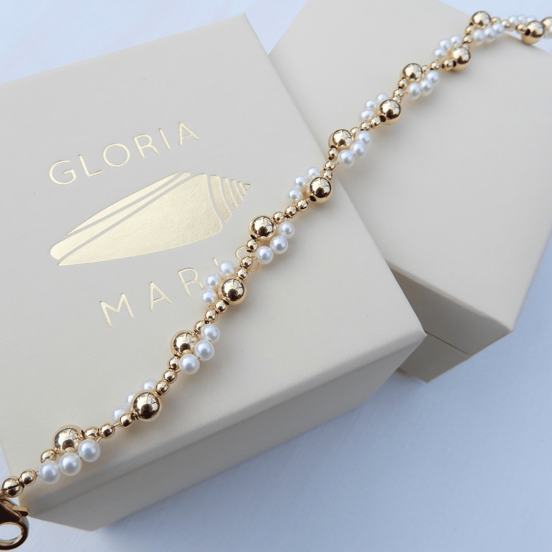 Flower armband 3 - 3,5mm gold filled - Gloria Maris Giethoorn