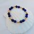 Lapis Lazuli stretch armband in combinatie met gold filled kralen.