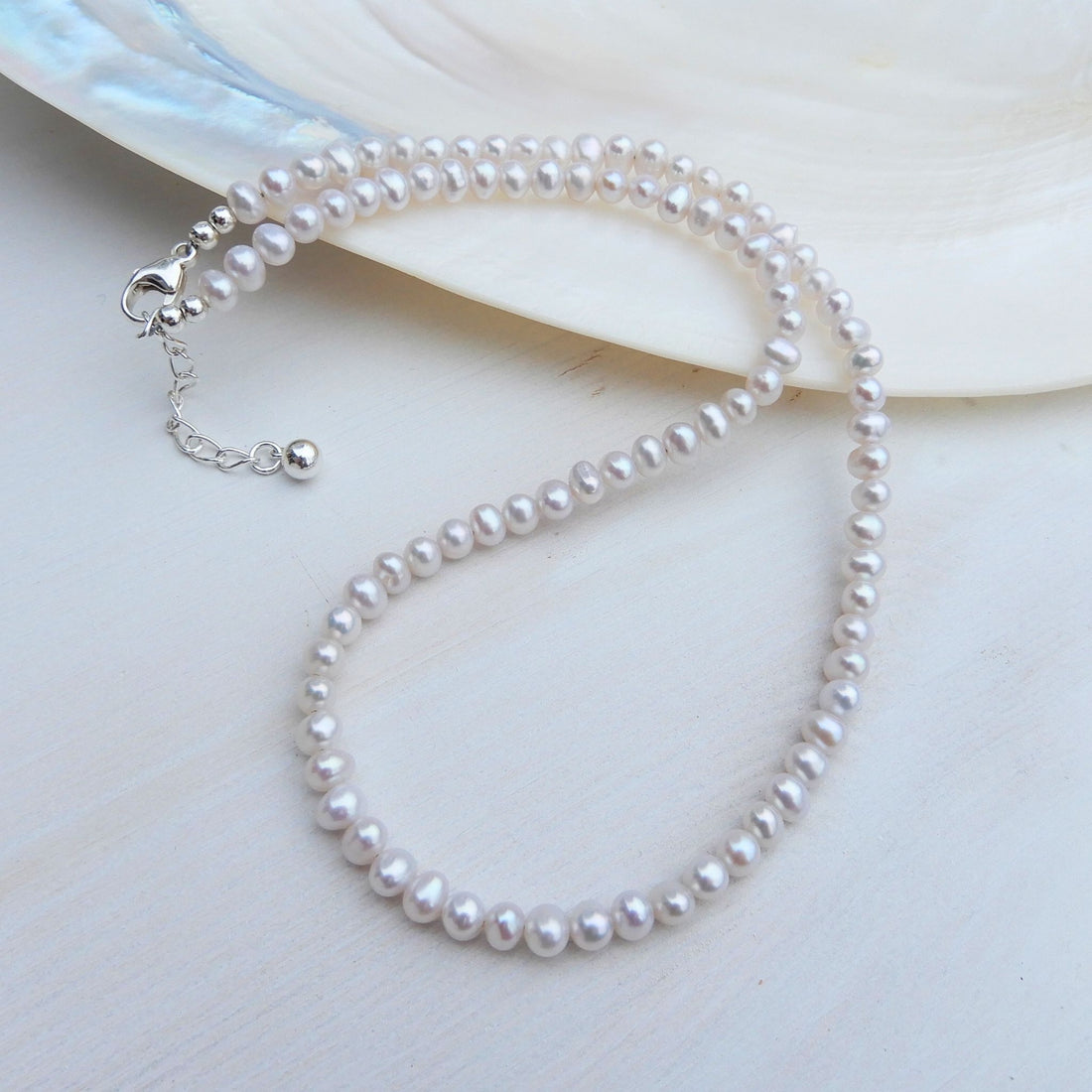 Zoetwater Parel collier, sterling zilver 925