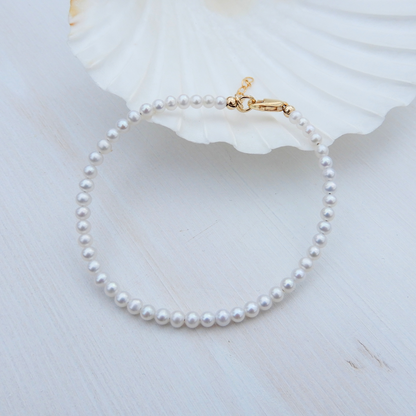 Pearl bracelet 3-3,5mm button gold filled