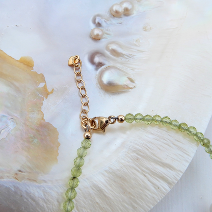 Peridot/Pearl bracelet 2,5mm