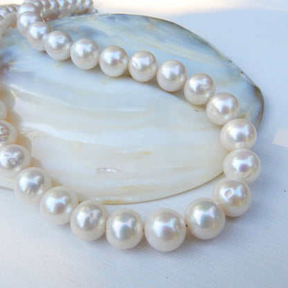 Parel collier 9,5-10mm - zilver